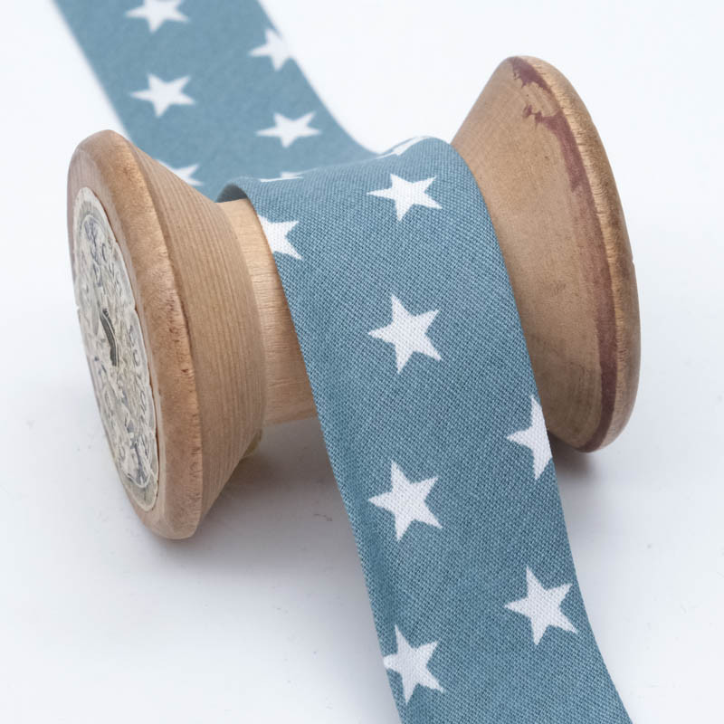 Biais Etoile 25mm Gris - Maison Klem